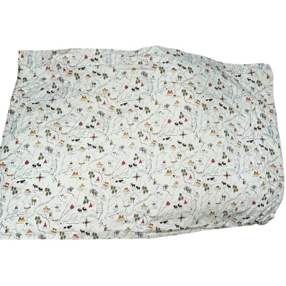 Vintage Curtain window valance wonderful mountain postcard print cotton 41x28 - Picture 1 of 4